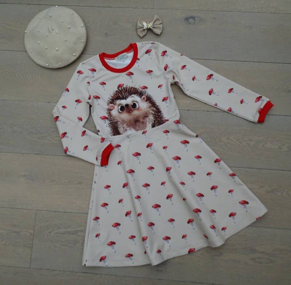 Jurkje sweaterstof grote egel