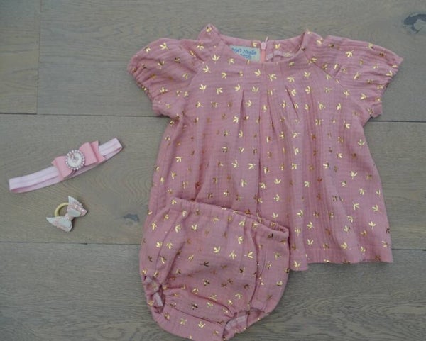 baby setje: Jurk met pofbroekje