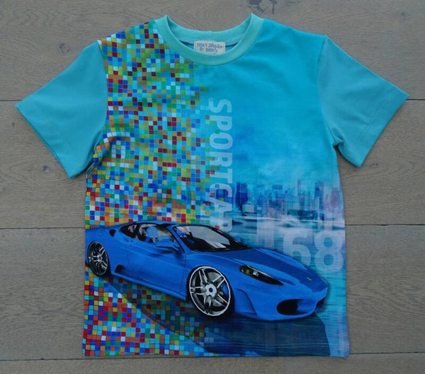 T-shirt Sports car Blue stock