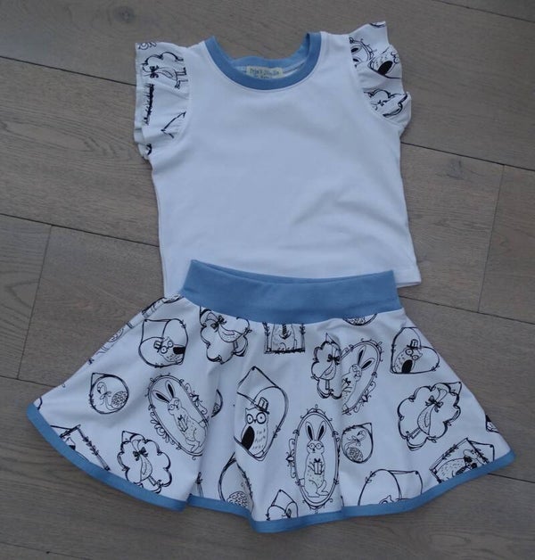 set: rok + T-shirt, Toverstof Kaders stock