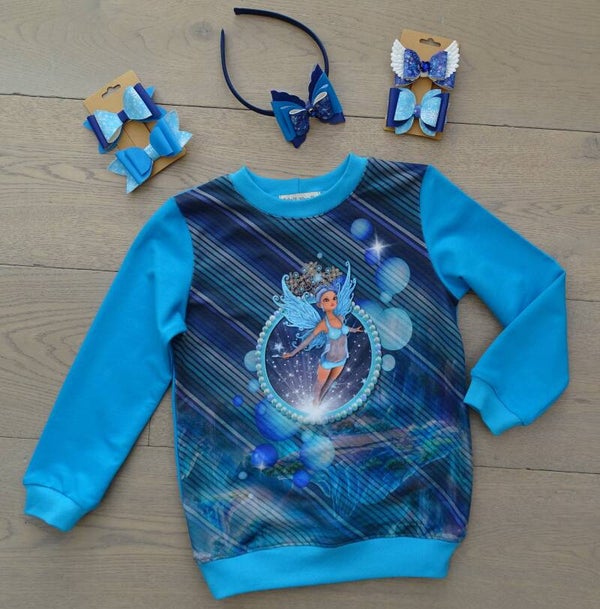 sweater  blauw vliegend elfje