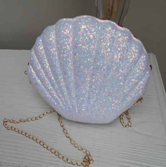 Handtasje glitter schelp Tiener