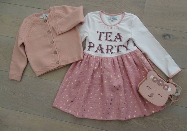 Jurkje Tea party/oudroze gauze