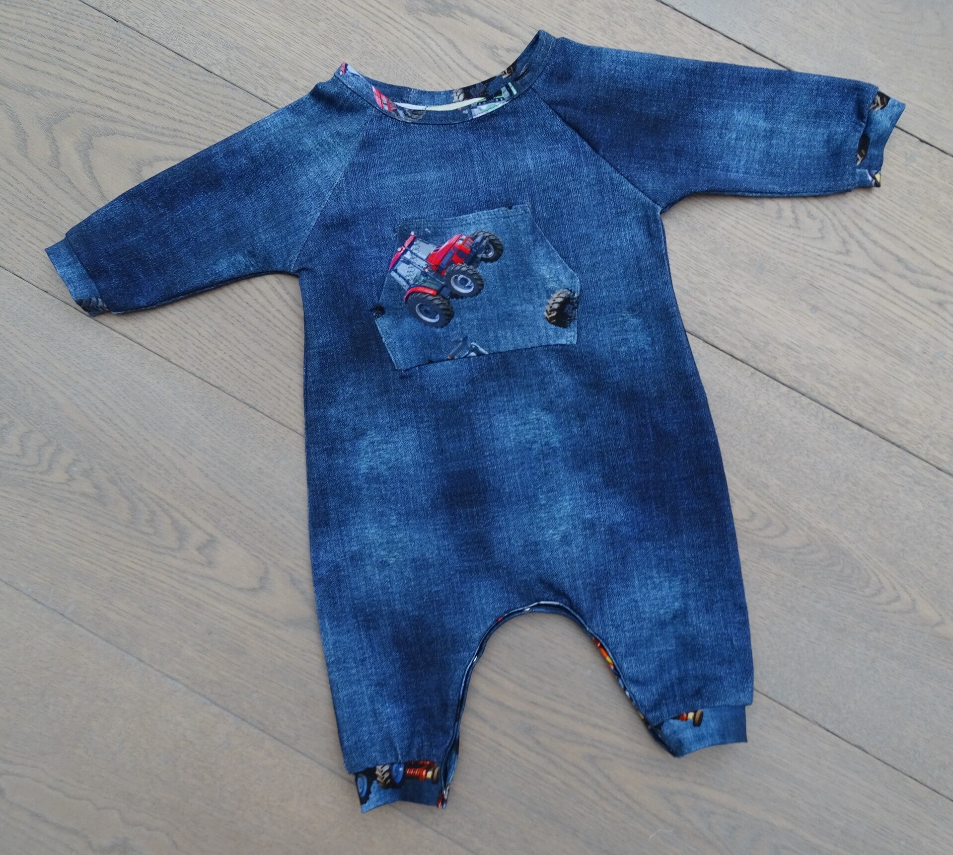 boxpakje jeansblauw tractorzakje