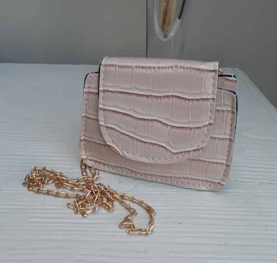 Handtasje roze nude