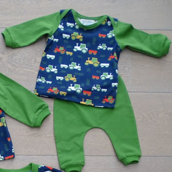 baby setje: tractor donkerblauw