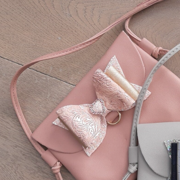 handtasje roze glitterrstrik