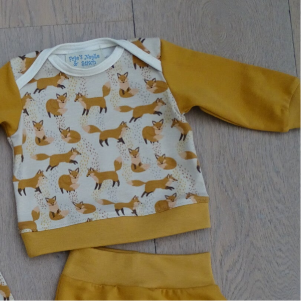 baby shirt oker, vosjes