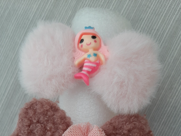 Strik elastiek licht roze pels zeemeermin