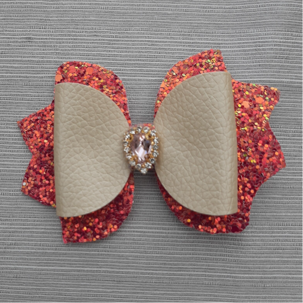 Strik glitter fusia beige juweel