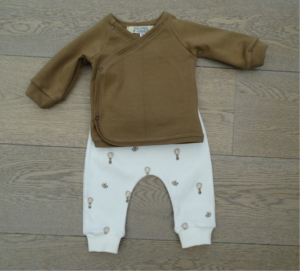 baby setje: bruin/ecru beige luchtballon