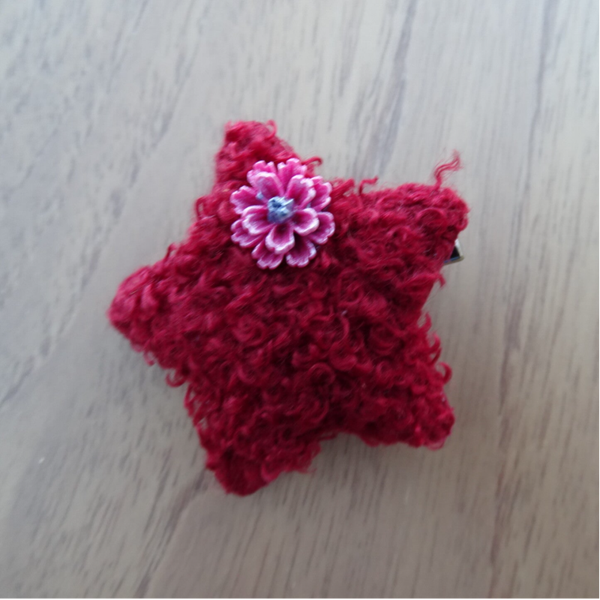 Haarspeld ster teddy bordeaux