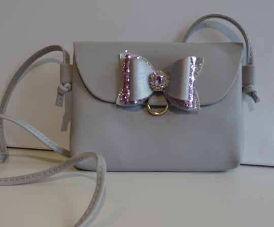 handtasje grijs glitterstrik