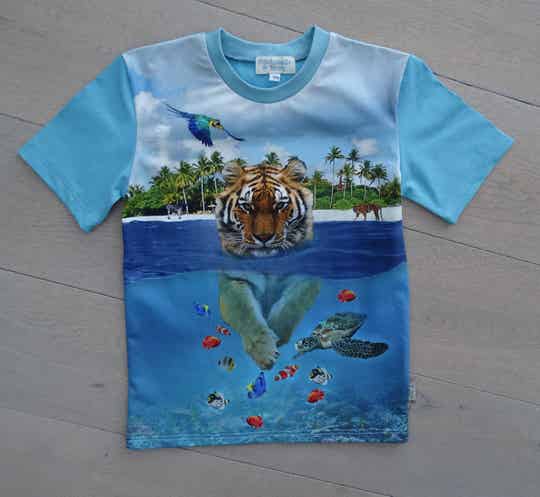 T-shirt Tijger in water