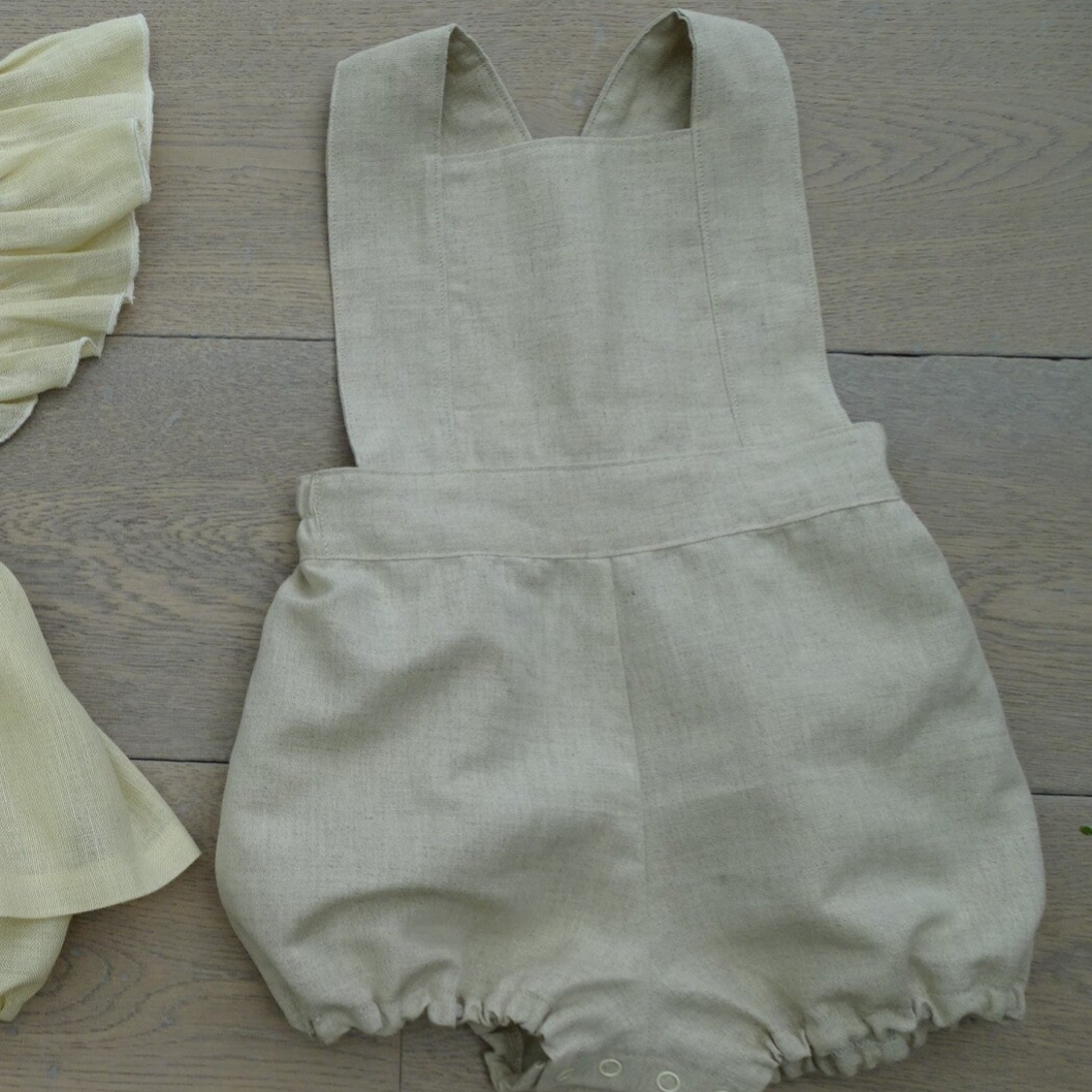 Pofbroek salopette linnen beige