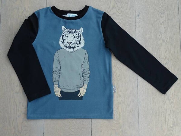 longsleeve tijgerlijf grijs
