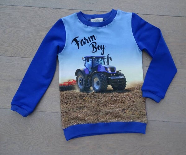 sweater tractor farm boy  ! LAATSTE STUK m134 !