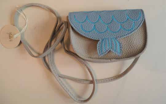 handtasje zeemeerminstaart grijs blauw
