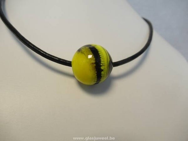 glas, parel halsketting