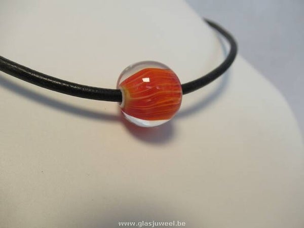 glas, parel halsketting