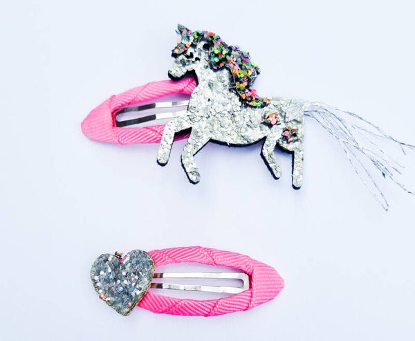 Haarspeldjes paard zilver