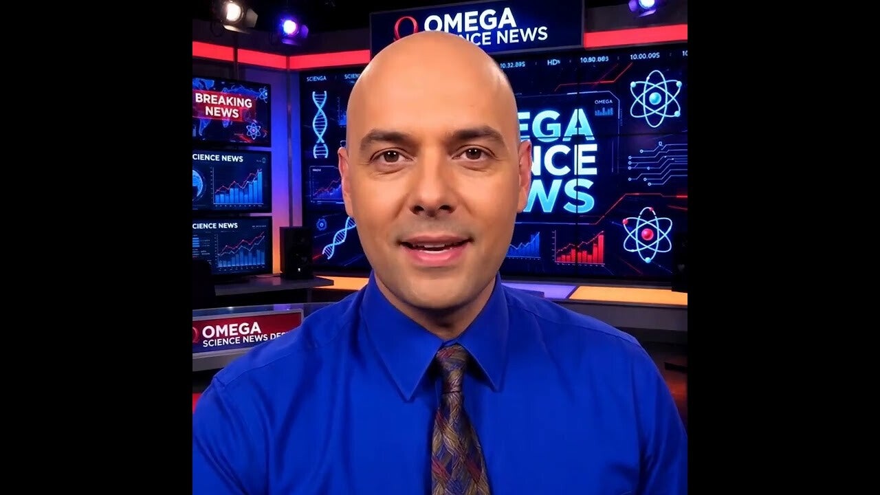 Don Sol at the Omega Science News desk — thumbnail for Welcome Aboard Starship Omega