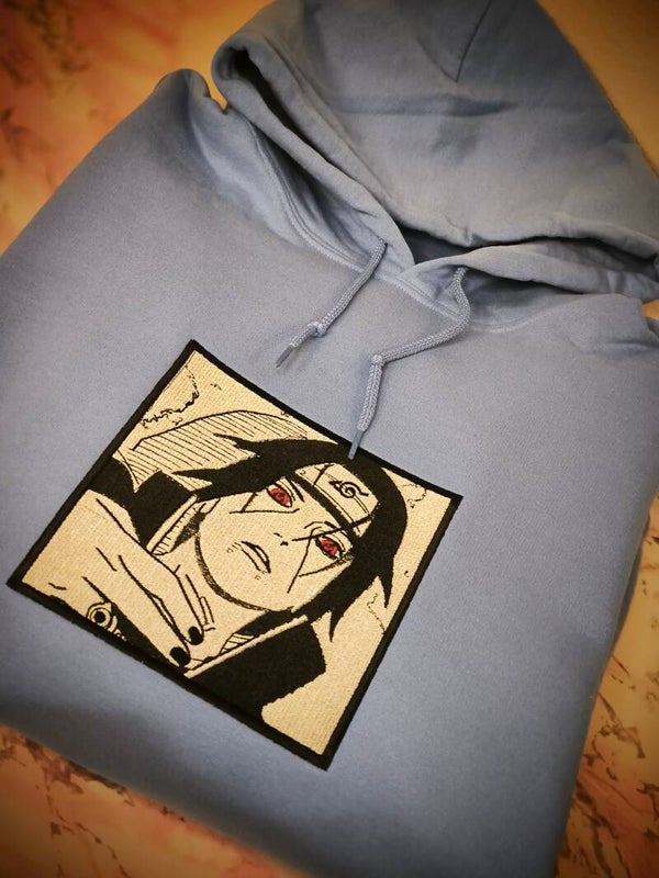 Itachi Full Stitch Hoodie – Sharingan Gaze