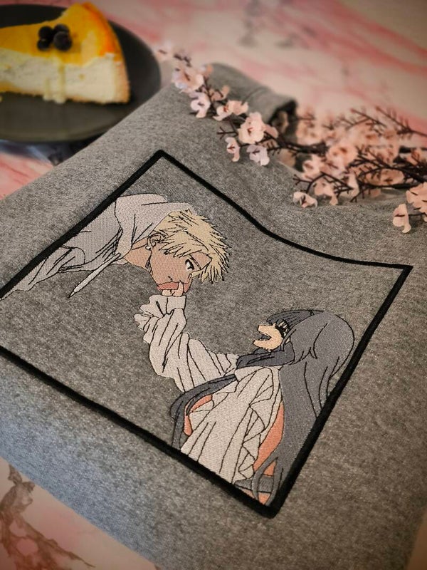 Kaoru & Rin – Hochwertiger Bestickter Sweater | Shoujo Anime Embroidery | Cozy Premium Streetwear