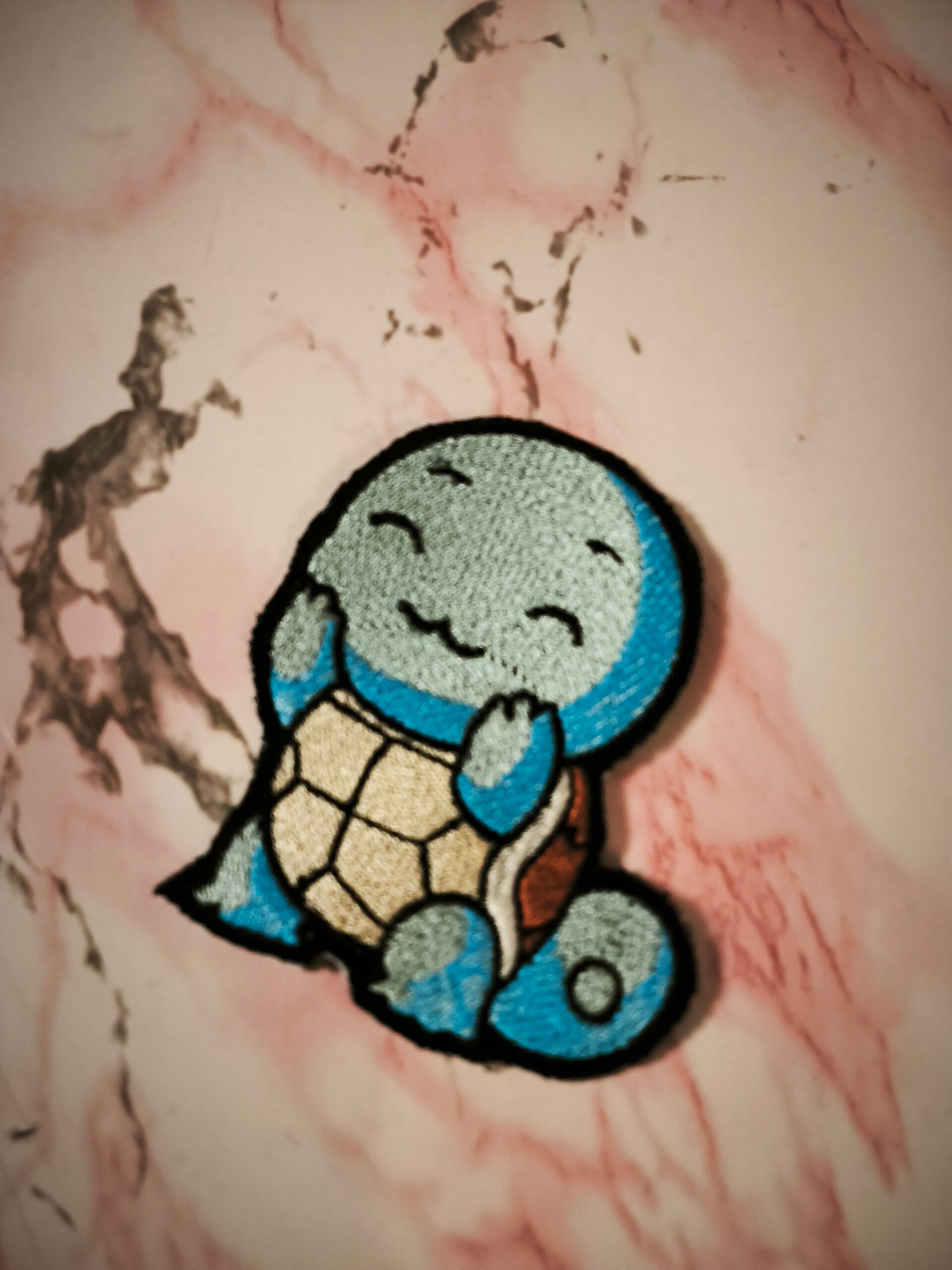 Kawaii Schiggy Patch – Cute Turtle Iron On Patch – Anime Bügelbild – Embroidered Applique