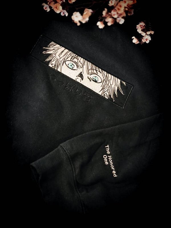Gojo „Honored One“ Hoodie – gesticktes Anime Streetwear Design