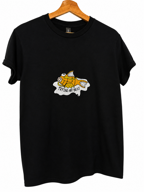 Trying My Best – Koi Embroidered T-Shirt
