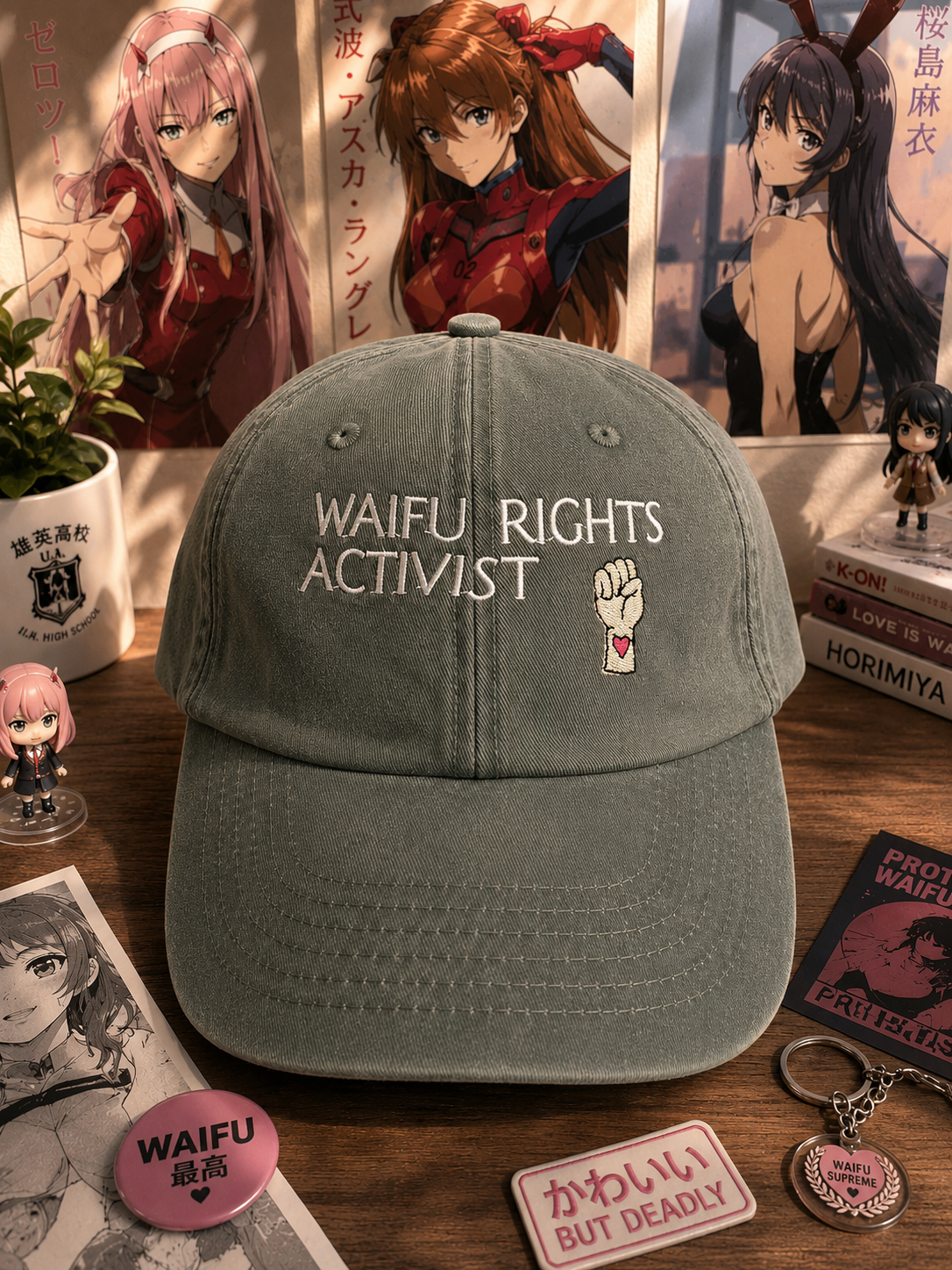 Waifu Rights Activist Cap | Embroidered Anime Hat | Anime Fan Gift | Otaku Fashion | Kawaii Streetwear | Anime Lover Cap