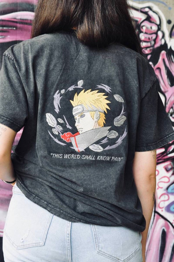 Pain – Villain Arc Washed Oversize T-Shirt | Besticktes Anime Shirt
