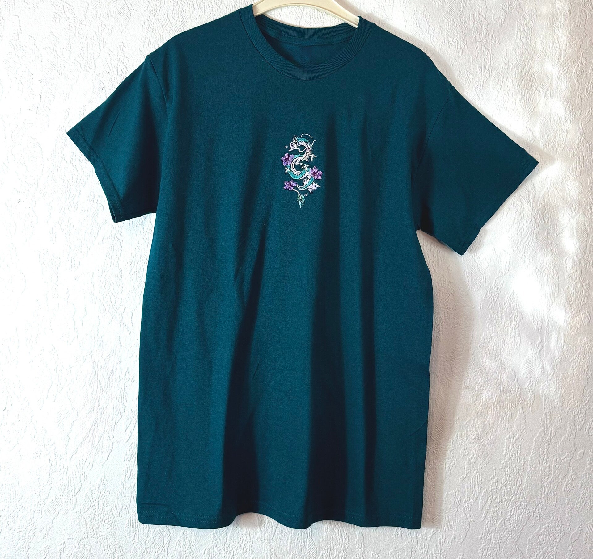 Haku Dragon Embroidered Shirt – Spirited Away Inspired Anime T-Shirt – Minimalist Studio Ghibli Style Tee – Kawaii Streetwear