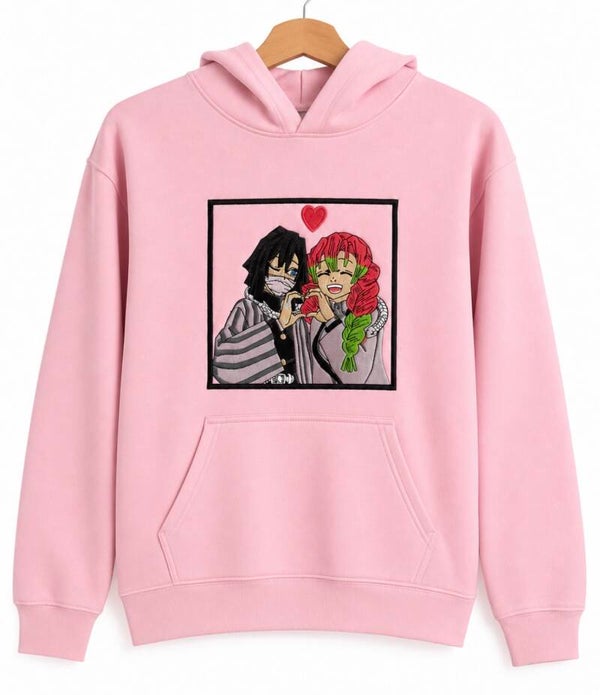 Obanai & Mitsuri – Love Hashira Embroidered Hoodie | Demon Slayer 💕🐍