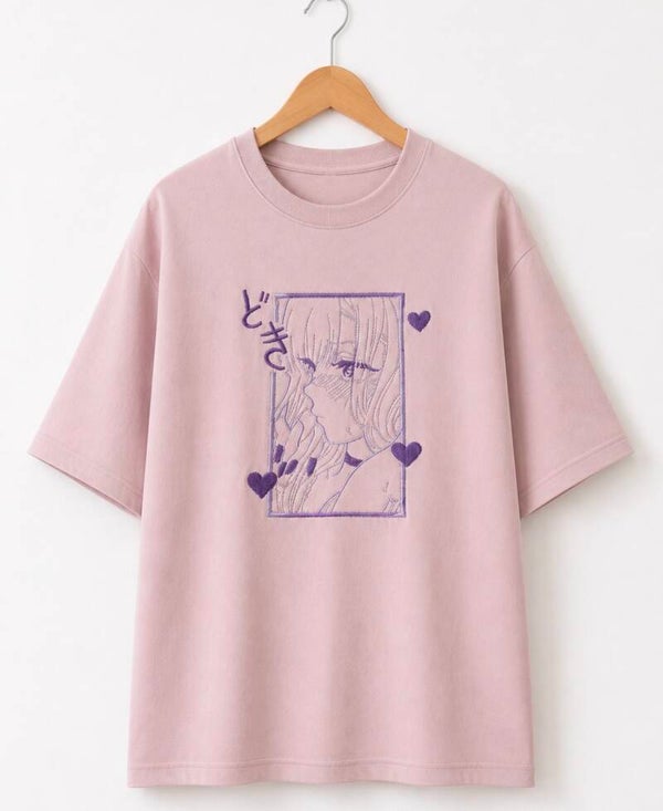 Marin Kitagawa – My Dress-Up Darling | Doki Doki Oversize T-Shirt mit Stickerei 💜🌸