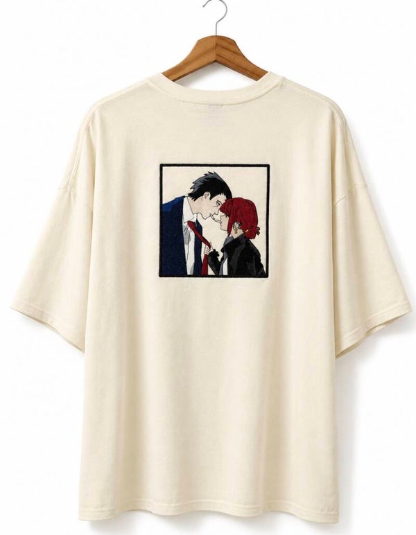 Smoking Behind the Supermarket with You – Embroidered Oversized T-Shirt | Sasaki & Yamada
