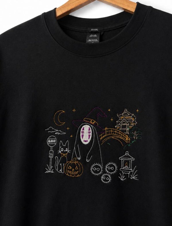 No-Face Halloween Outline | T-Shirt, Sweater & Hoodie