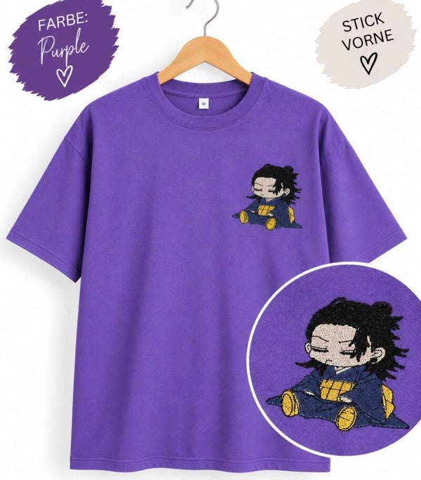 Chibi Geto Suguru Shirt – Jujutsu Kaisen Anime Stick – Lila Oversize T-Shirt