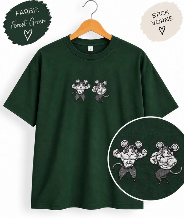 Demonslayer Muckimäuse Shirt – Kawaii Muskelmaus Stickerei – Anime inspiriertes T-Shirt – Maschinengesticktes Unisex Shirt – Geschenk für Anime Fans