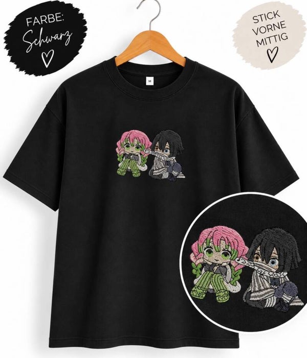 Obanai & Mitsuri Chibi Shirt – Demon Slayer Edition 💖🐍