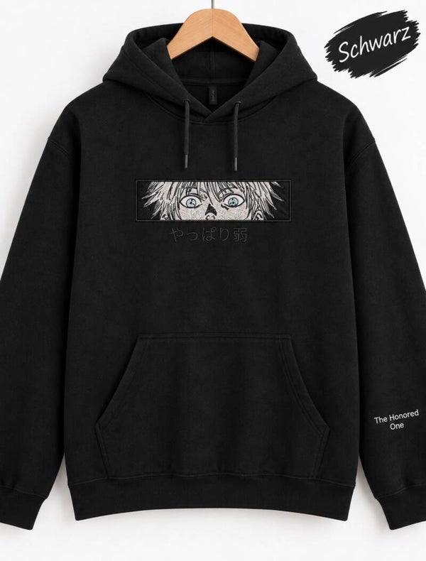 Gojo „Honored One“ Hoodie – gesticktes Anime Streetwear Design