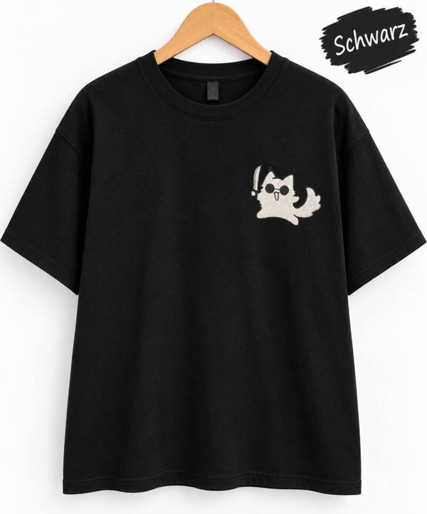 Gojo Cat T-Shirt 🐾 | Minimal Anime Streetwear | Black Edition