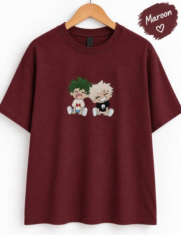 Chibi Deku & Bakugo Hoodie – My Hero Academia Minimal Stick | Anime Streetwear Unisex S–3XL