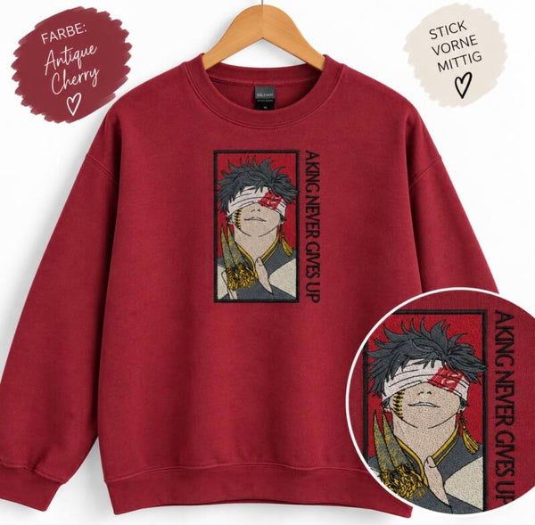 Qin Shi Huang Anime Stickerei Shirt – Record of Ragnarok Inspired | Minimal Streetwear | KawaiiStitches