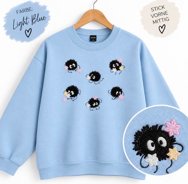 Susuwatari Embroidery – Sweatshirt ✨🌸