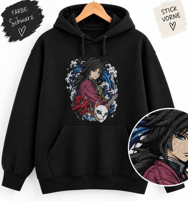 Giyu Tomioka – Water Hashira | Bestickter Demon Slayer Hoodie & T-Shirt