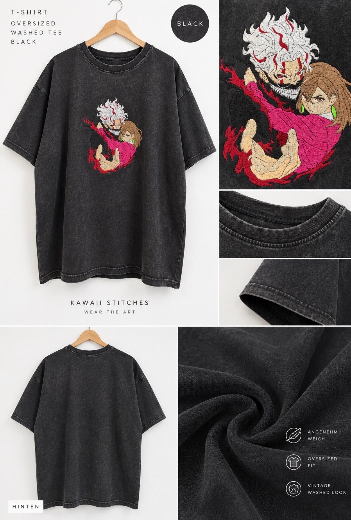 Okarun & Momo – Oversized Washed Tee