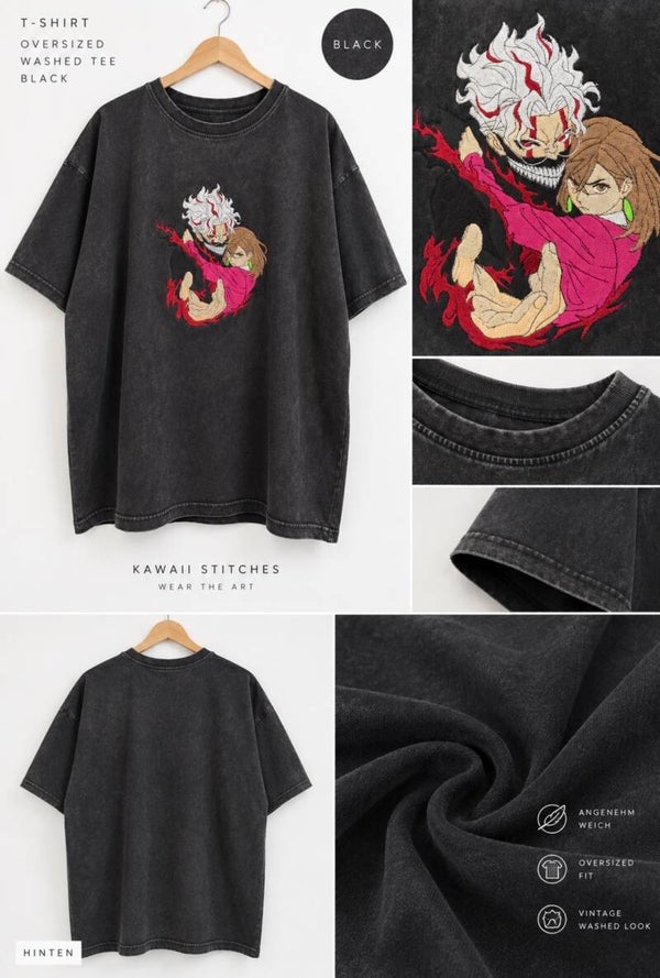 Okarun & Momo – Oversized Washed Tee