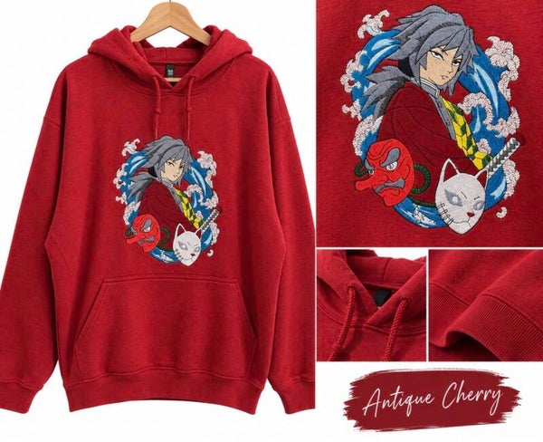 Giyu Tomioka – Water Hashira | Bestickter Demon Slayer Hoodie & T-Shirt